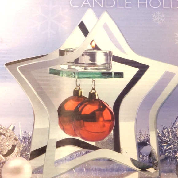 DECOLITE STAR ORNAMENT CANDLE HOLDER NWT WINTER CHRISTMAS STAR CANDLE HOLDER - Picture 2 of 7